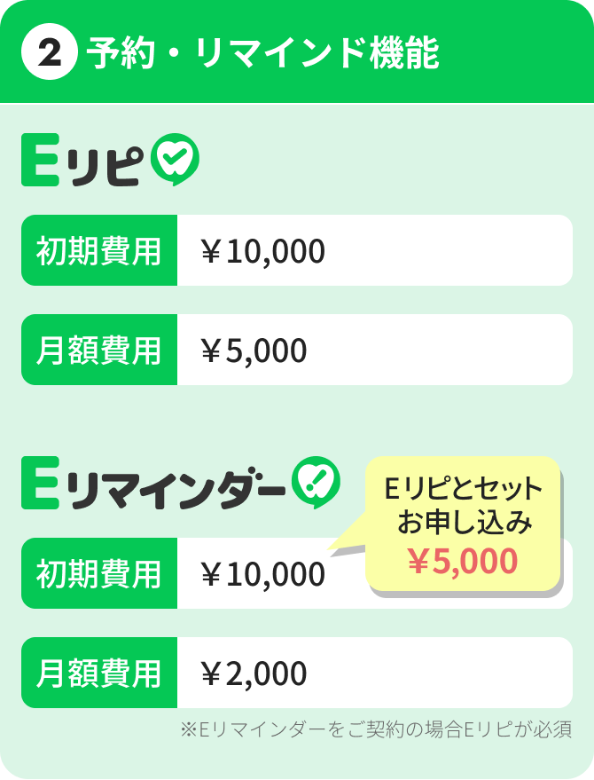 ②予約・リマインド機能