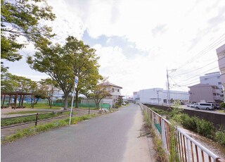 【4】公園を過ぎるまで直進いただくと、