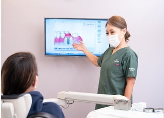 モニターを使用して視覚的にわかりやすい説明を心がけています。