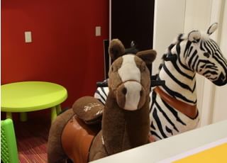 お子さまが落ち着けるスペースとなっています。