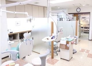 診療スペースは、診療チェアごとにパーテーションで区切られております。
