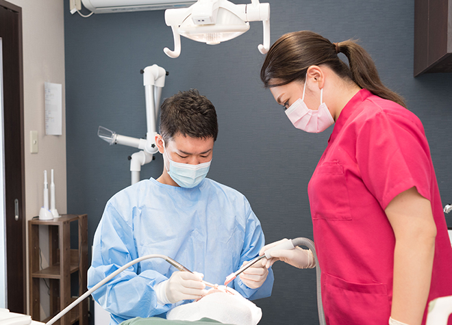 歯科用CTや口内写真の撮影などによる精密な診査・診断の上で治療を始めます