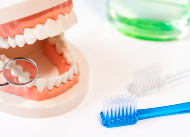 歯科医師や歯科衛生士の指導に基づいての毎日の歯みがきと、定期的なケアが大切です。